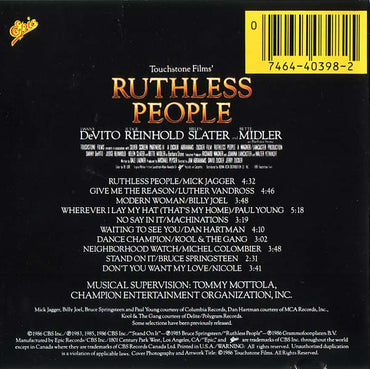 Various : Ruthless People (The Original Motion Picture Soundtrack) (CD, Comp)