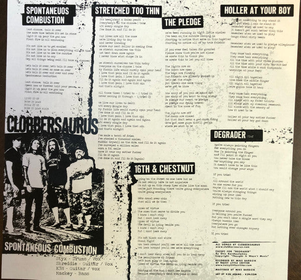 Clobbersaurus : Spontaneous Combustion  (LP, Album, Yel)