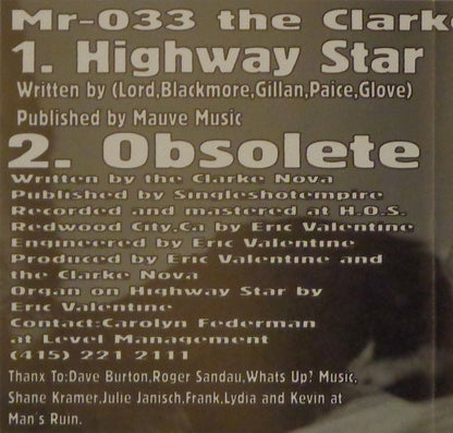 The Clarke Nova : Highway Star (7", Single, Cle)
