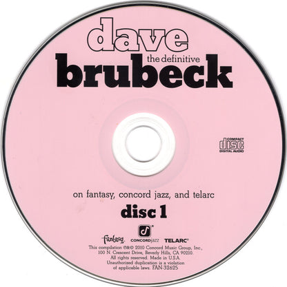 Dave Brubeck : The Definitive Dave Brubeck On Fantasy, Concord Jazz, And Telarc (2xCD)
