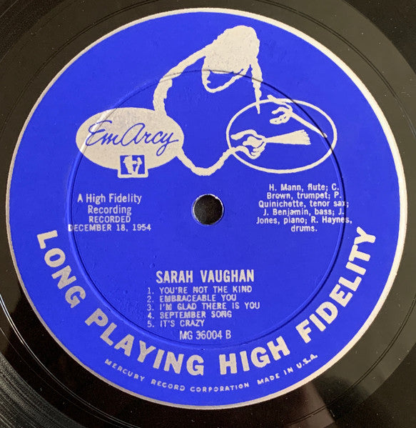 Sarah Vaughan : Sarah Vaughan (LP, Album, Mono)