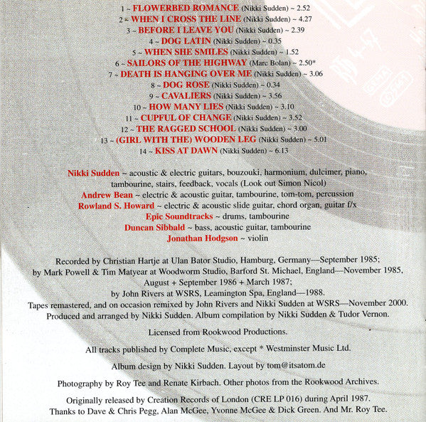 Nikki Sudden : Texas / Dead Men Tell No Tales (CD, Album, RE, RM + CD, Album, RE, RM + Comp)