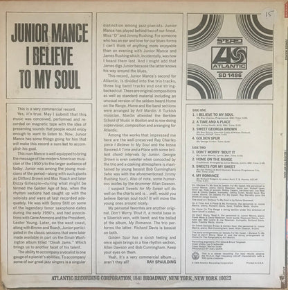 Junior Mance : I Believe To My Soul (LP, Album, Col)