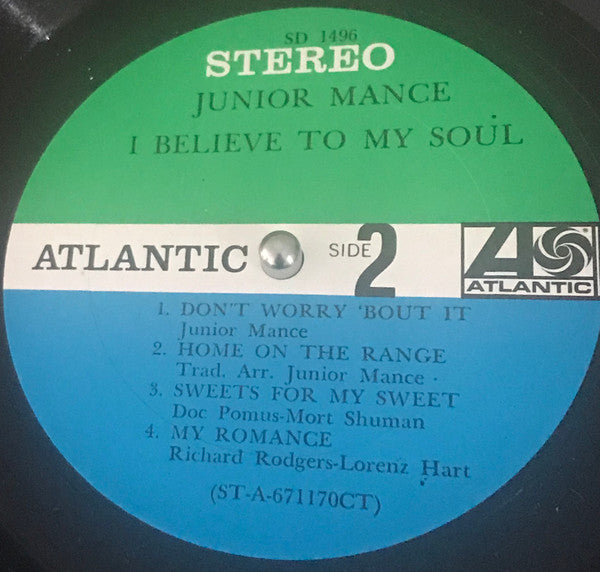 Junior Mance : I Believe To My Soul (LP, Album, Col)