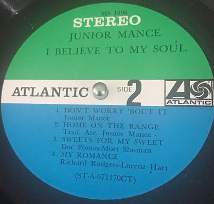 Junior Mance : I Believe To My Soul (LP, Album, Col)