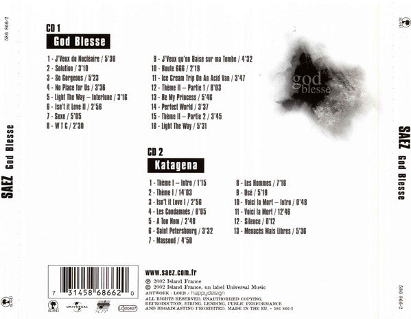 Saez : God Blesse (2xCD, Album)