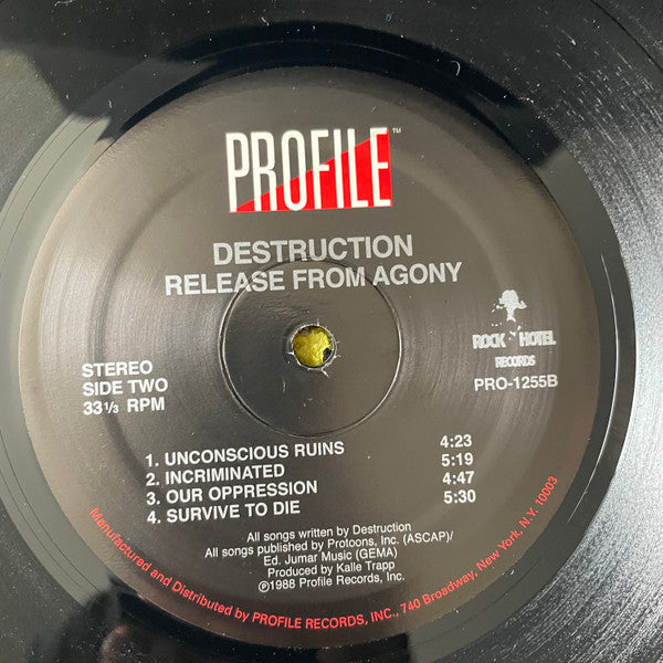 Destruction : Release From Agony (LP, Album, RE)