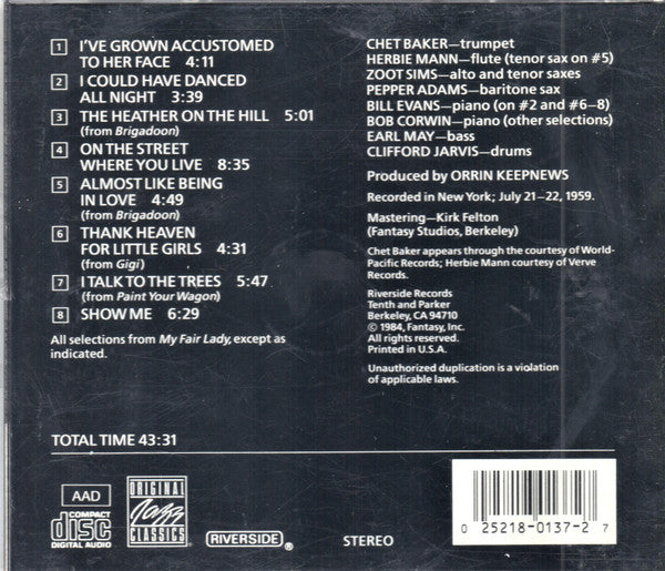 Chet Baker : Plays The Best Of Lerner & Loewe (CD, Album, RE, RM)