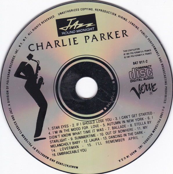 Charlie Parker : Jazz 'Round Midnight (CD, Comp, RM)