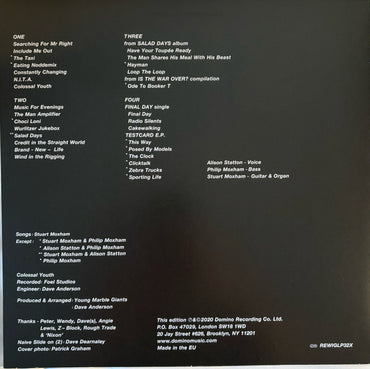 Young Marble Giants : Colossal Youth / Loose Ends And Sharp Cuts (2xLP, Album, Comp, Ltd, 'Zi + DVD-V, Album, Ltd, N)