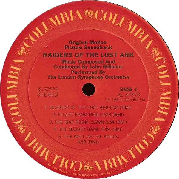 John Williams (4) : Raiders Of The Lost Ark (Original Motion Picture Soundtrack) (LP, Album, Pit)
