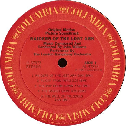 John Williams (4) : Raiders Of The Lost Ark (Original Motion Picture Soundtrack) (LP, Album, Pit)