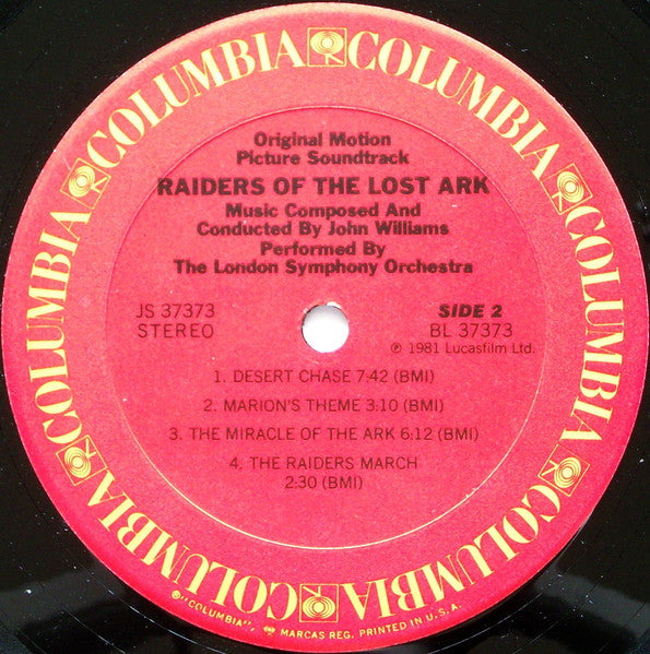 John Williams (4) : Raiders Of The Lost Ark (Original Motion Picture Soundtrack) (LP, Album, Pit)