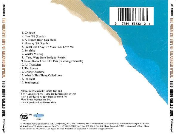 Alexander O'Neal : This Thing Called Love - The Greatest Hits Of Alexander O'Neal (CD, Comp)
