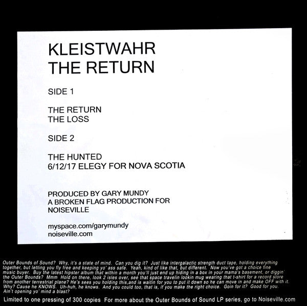Kleistwahr : The Return (LP, Album, Ltd)