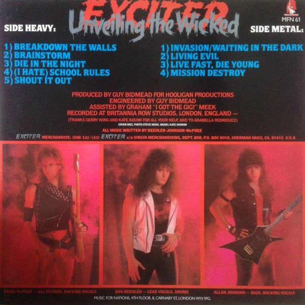 Exciter : Unveiling The Wicked (LP, Album)