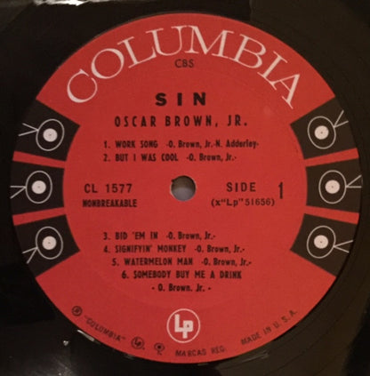 Oscar Brown Jr. : Sin & Soul (LP, Album, Mono, RE)