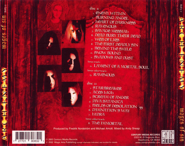 Arch Enemy : Wages Of Sin (2xCD, Album, Enh)