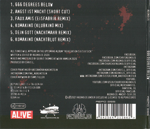 Agonoize : 666 Degrees Below (CD, EP, Ltd)