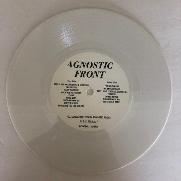 Agnostic Front : United Blood Extended Pre-Mix (7", Num, Whi)