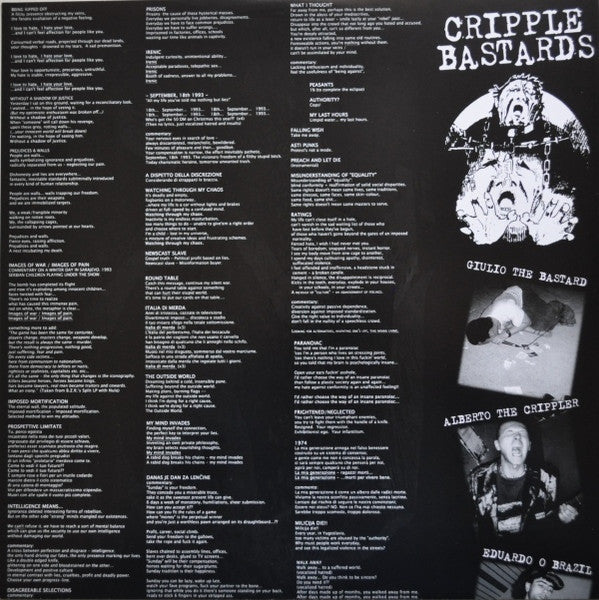 Cripple Bastards : Your Lies In Check (LP, Album, RE, Yel)