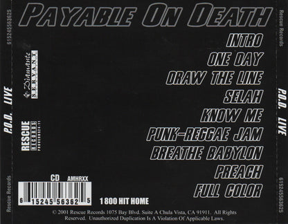 P.O.D. : Payable On Death Live (CD)
