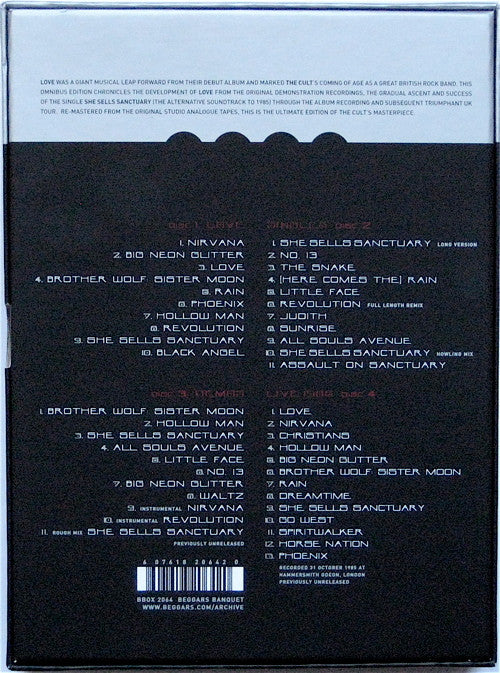 The Cult : Love (CD, Album, RE, RM + CD, Comp + 2xCD + Box, Ltd, Om)