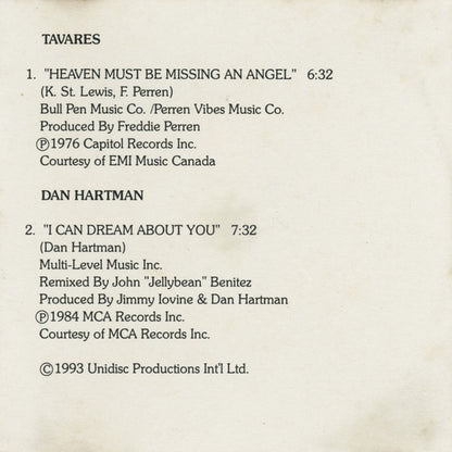 Tavares / Dan Hartman : Heaven Must Be Missing An Angel / I Can Dream About You (CD, Maxi)