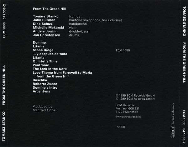 Tomasz Stańko : From The Green Hill (CD, Album, RE)