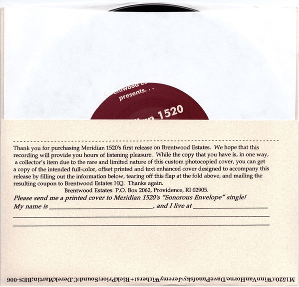 Meridian 1520 : The Sonorous Envelope / Hypercube (7", Advance, Single)