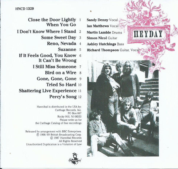 Fairport Convention : Heyday - The BBC Sessions 1968-1969  (CD, Album, RE, Dis)