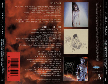 Michael Jackson : Scream / Childhood (Theme From "Free Willy 2") (CD, Single)