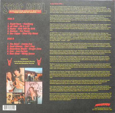 Various : Scrap Metal: Volume 1 (Excavated Heavy Metal From The Era Of Excess) (LP, Comp, Ltd)