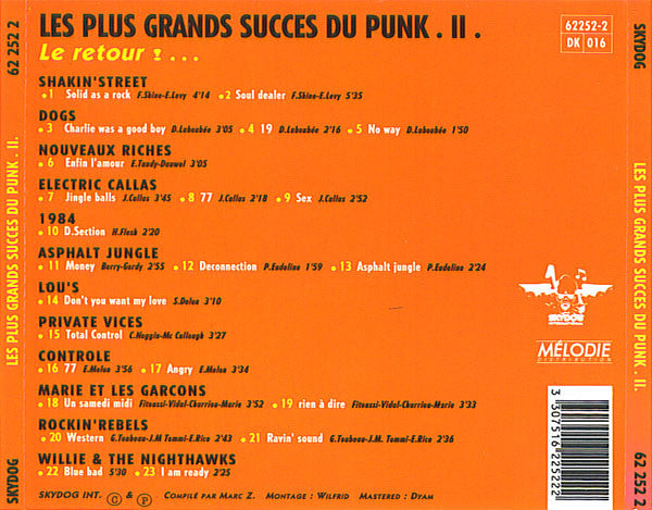 Various : Les Plus Grand Succès Du Punk II - "Le Retour!" (CD, Comp)