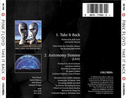 Pink Floyd : Take It Back (CD, Single)