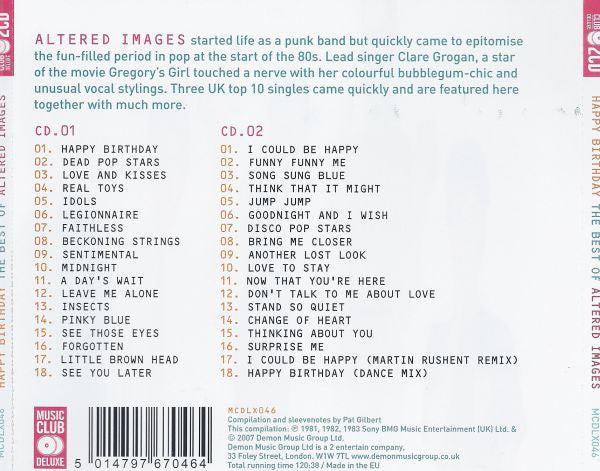 Altered Images : Happy Birthday The Best Of Altered Images (2xCD, Comp, RE)