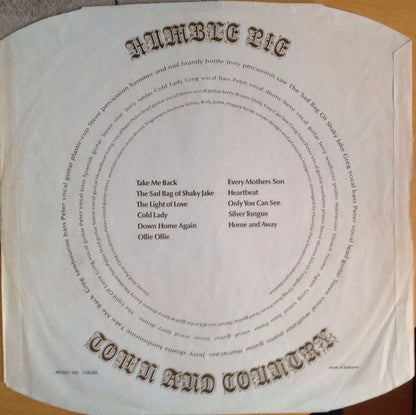 Humble Pie : Town And Country (LP, Album)