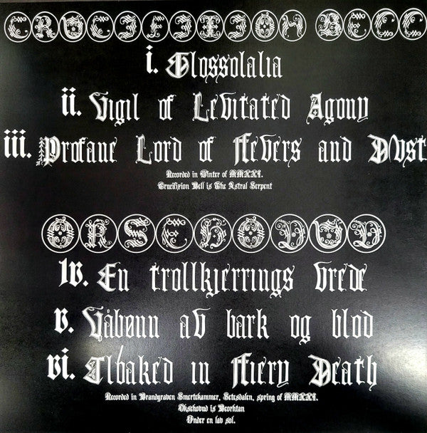 Crucifixion Bell, Øksehovud : Benighted In The Luminous Glow Of Sin (LP)