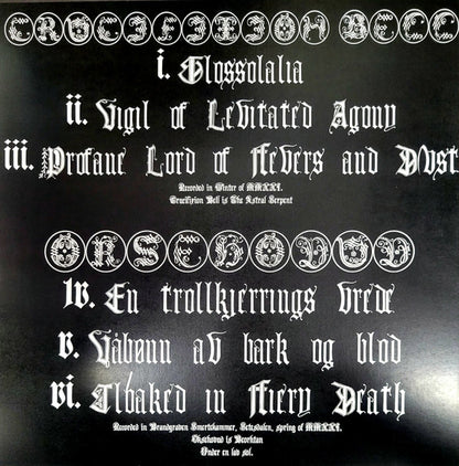 Crucifixion Bell, Øksehovud : Benighted In The Luminous Glow Of Sin (LP)