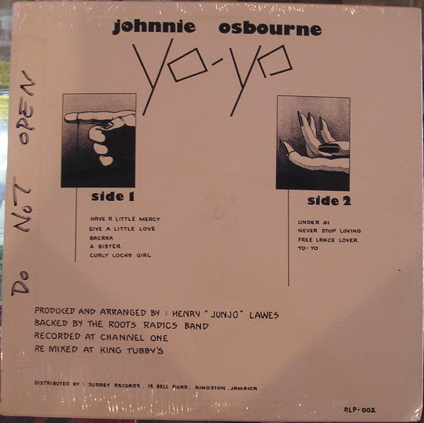 Johnny Osbourne : Yo Yo (LP, Album, RE)