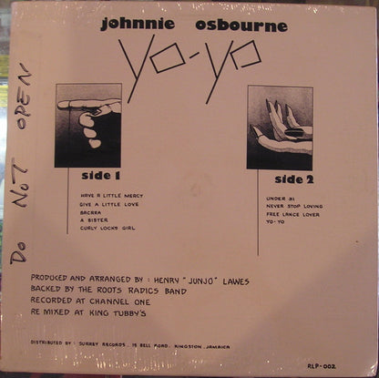 Johnny Osbourne : Yo Yo (LP, Album, RE)