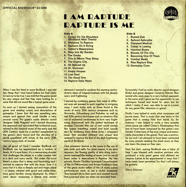 Garry Schyman : I Am Rapture Rapture Is Me (Official Bioshock® Score) / Sounds From The Lighthouse (Official Bioshock® 2 Score) (LP, 180 + CD + Box, S/Edition)