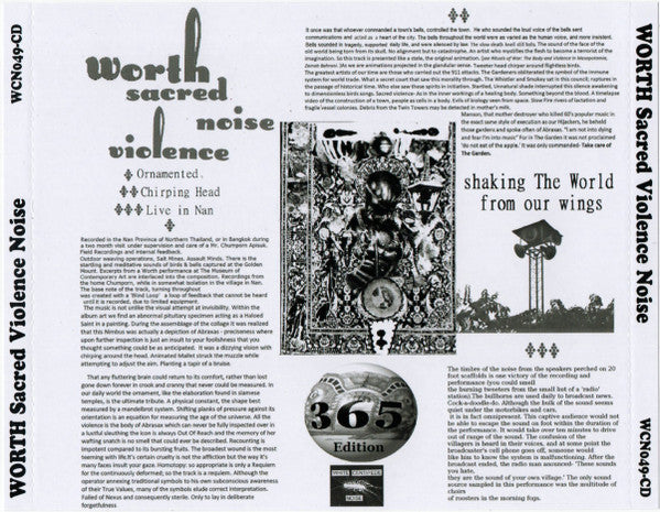 Worth (7) : Sacred Violence Noise (CD, Album, RE)