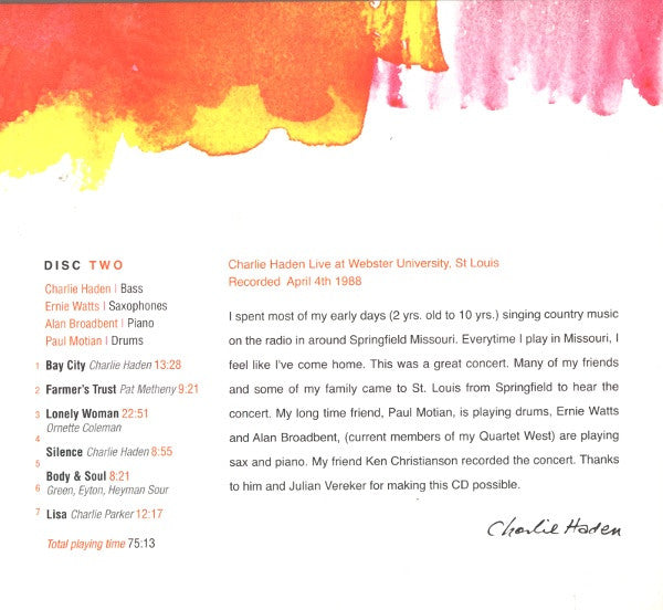 Charlie Haden : The Private Collection (2xCD, Comp, RM)