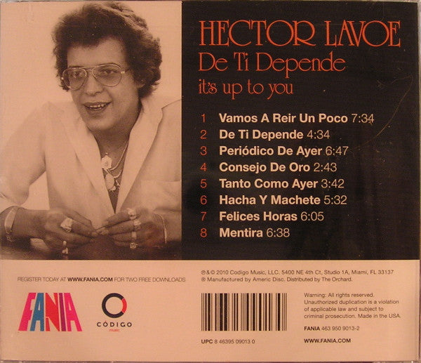 Hector Lavoe : De Ti Depende - It's Up To You (CD, Album, RE)