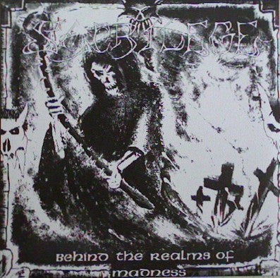 Sacrilege : Behind The Realms Of Madness (LP, Album, RE, RM, Whi)