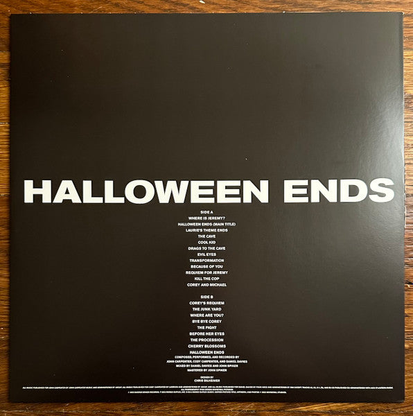 John Carpenter, Cody Carpenter , And Daniel Davies : Halloween Ends (Original Motion Picture Soundtrack) (LP, Album, Ltd, Red)