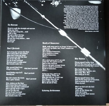 Legal Weapon : Death Of Innocence (LP, Album, Ltd, RE, RM, Tra)