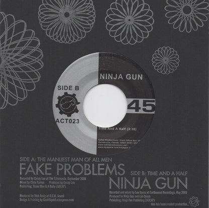 Fake Problems / Ninja Gun : The Manliest Man Of All Men / Time And A Half (7", Ltd, Whi)