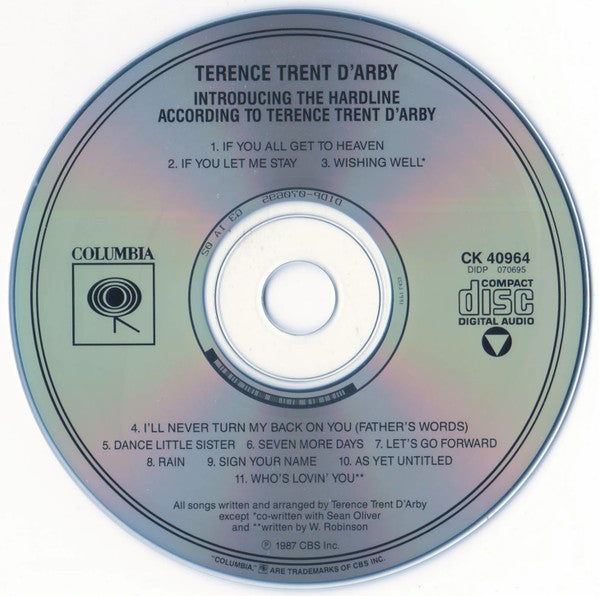 Terence Trent D'Arby : Introducing The Hardline According To Terence Trent D'Arby (CD, Album, RE)